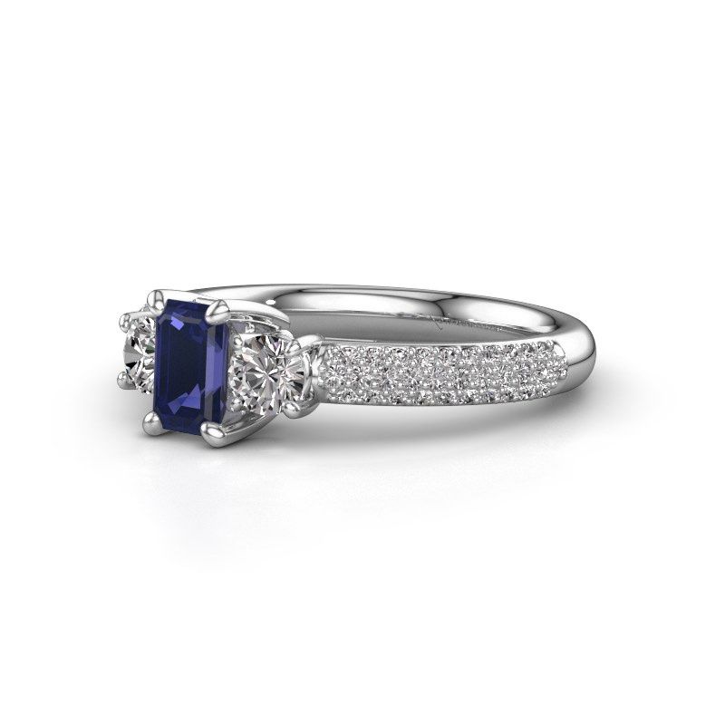 Image of Engagement Ring Marielle Eme<br/>950 platinum<br/>Sapphire 6x4 mm