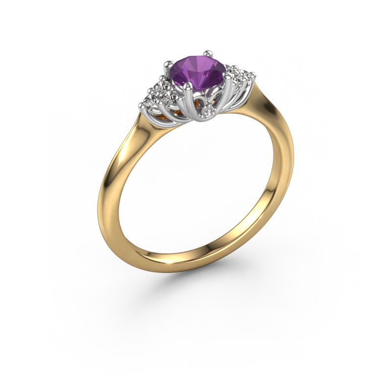 Verlovingsring Felipa RND 585 goud amethist 5 mm
