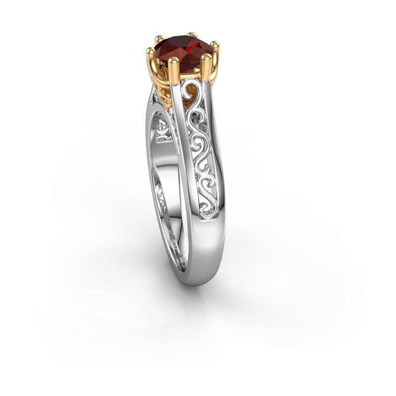Image of Engagement ring shan<br/>585 white gold<br/>Garnet 6 mm
