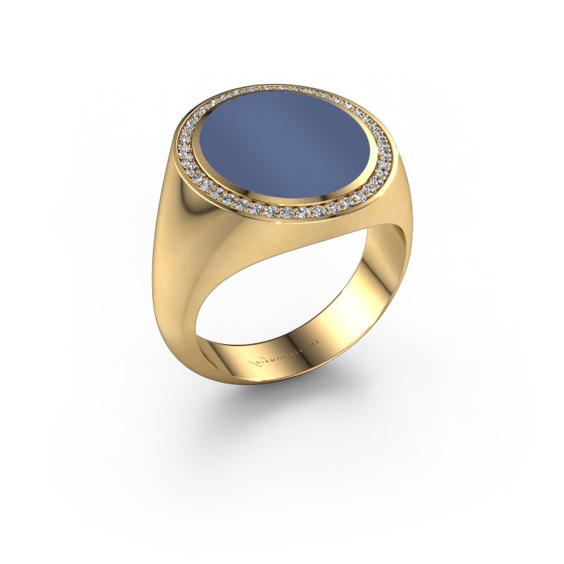 Siegelring Adam 5 585 Gold Blau Lagenstein 15x13 mm