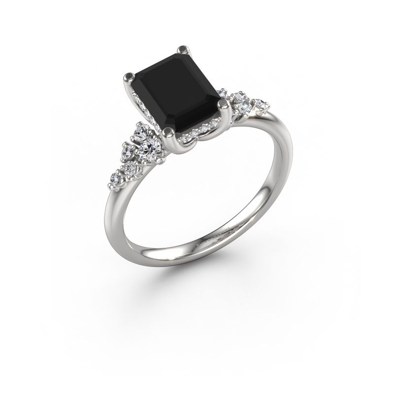 Verlovingsring Emma EME 950 platina zwarte diamant 2.10 crt
