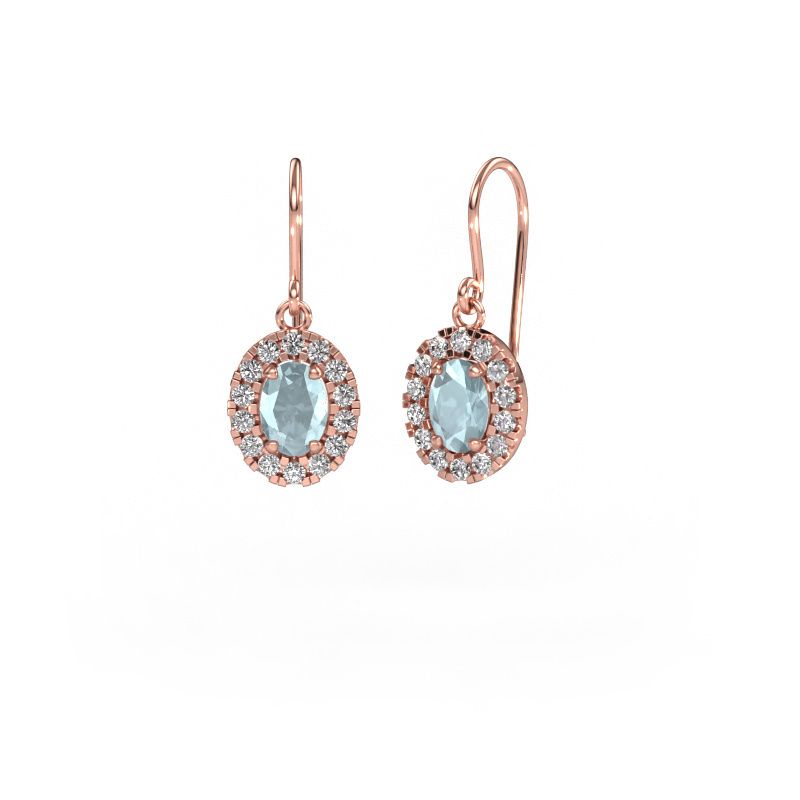 Drop earrings Jorinda 1 585 rose gold aquamarine 7x5 mm
