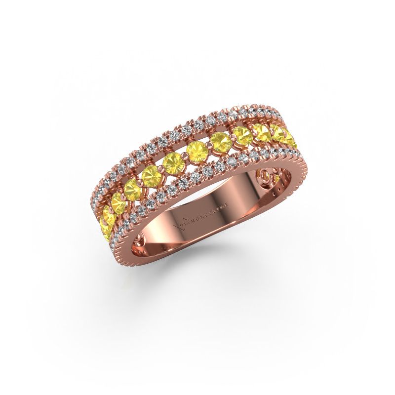Ring Elizbeth 1 585 rose gold yellow sapphire 2 mm