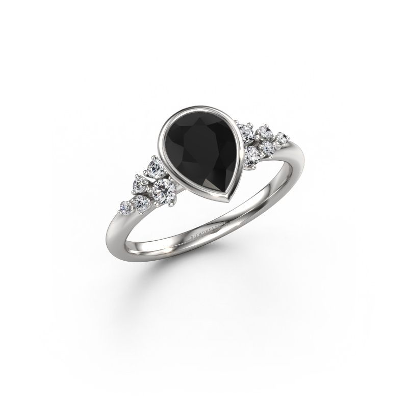 Verlobungsring Aliyah PER 950 Platin Schwarz Diamant 1.453 crt