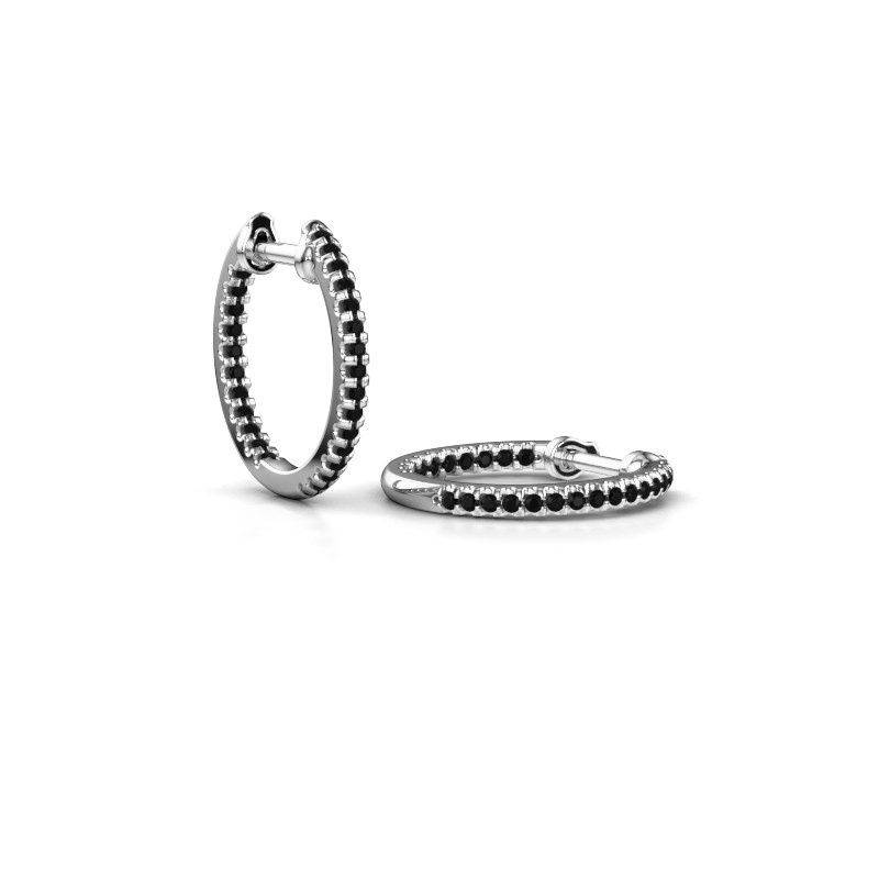 Bild von Creole jackie 12.5 mm b<br/>585 Weißgold<br/>Schwarz Diamant 0.324 crt