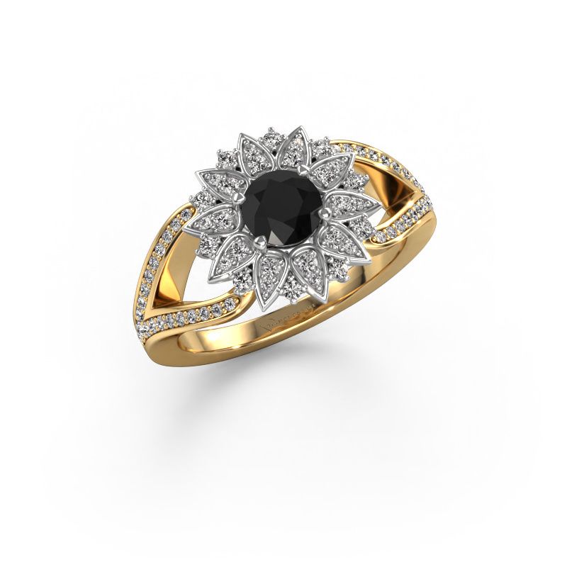 Ring Chasidy 2 585 gold black diamond 0.925 crt