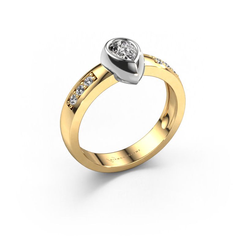 Ring Charlotte Pear 585 gold diamond 1.50 crt