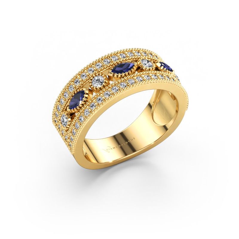 Bague Henna 585 or jaune saphir 4x2 mm