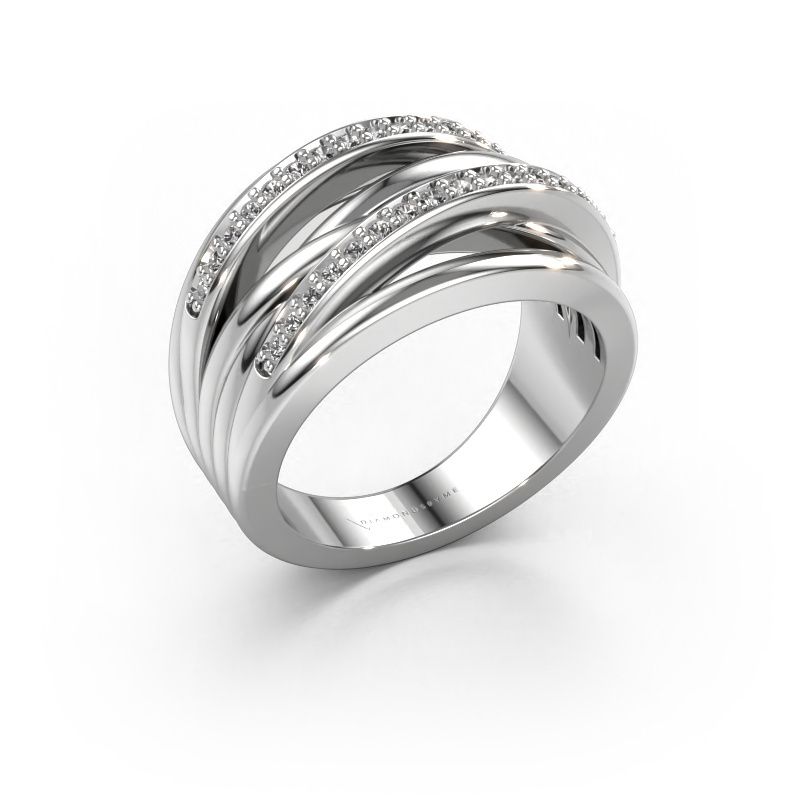 Ring Annabel 2 585 witgoud zirkonia 1.2 mm