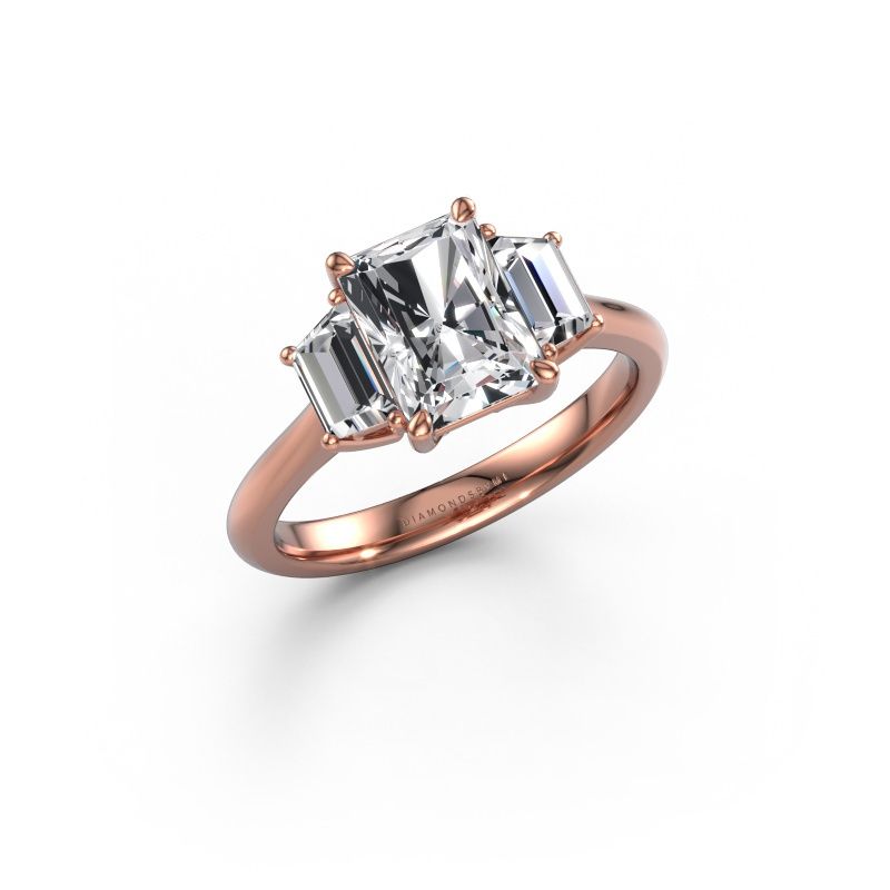 Bague de fiançailles Maggie RAD 585 or rose diamant synthétique 2.35 crt