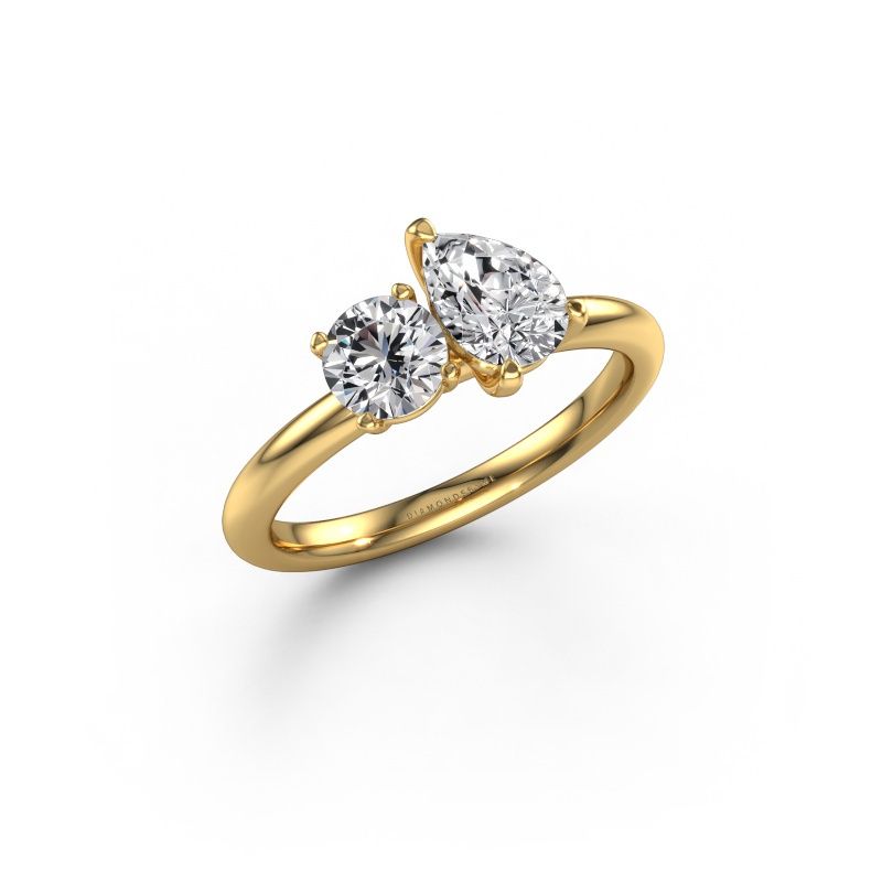 Engagement ring Toi et Moi PER-RND 585 gold lab-grown diamond 1.15 crt