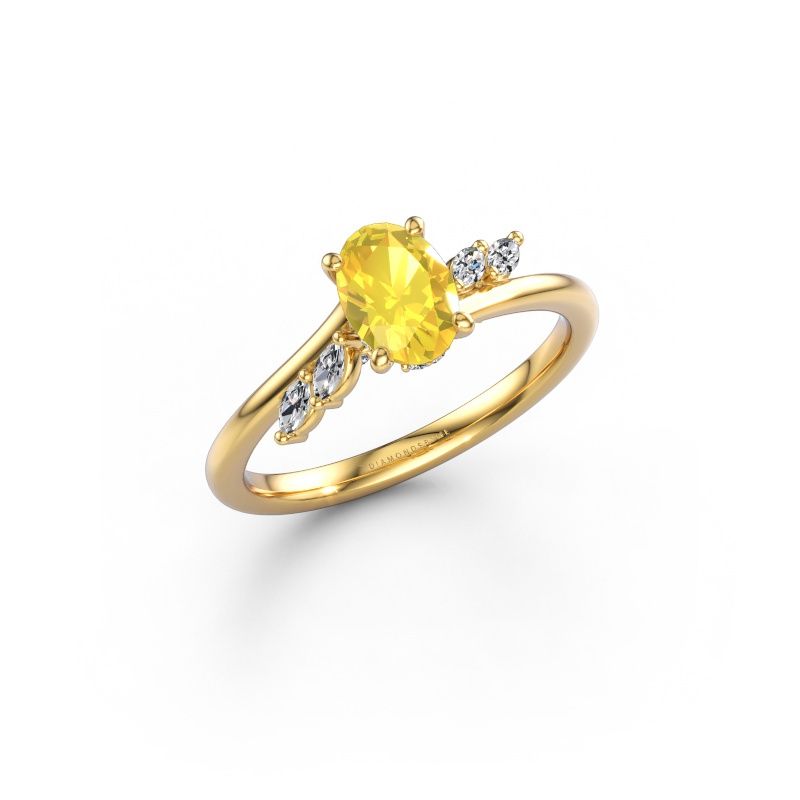 Engagement ring Rosalee OVL 585 gold yellow sapphire 7x5 mm