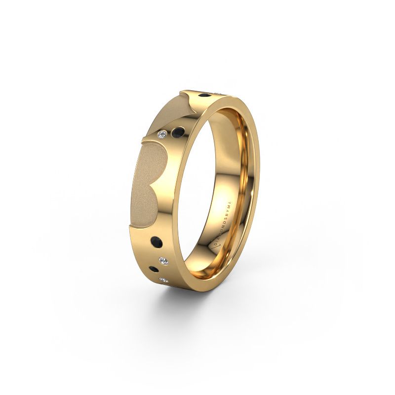 Trouwring WH2114L25A 585 goud zwarte diamant ±5x1.7 mm