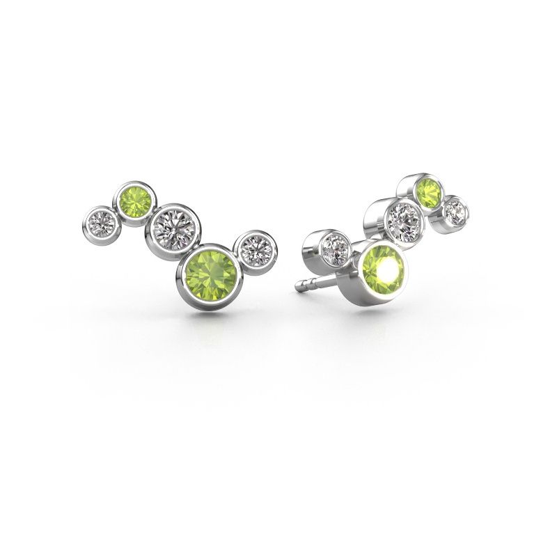 Earrings Ryan 950 platinum peridot 4 mm