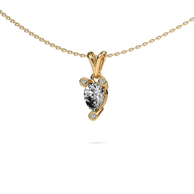 Image of Necklace Cornelia Pear 585 gold zirconia 7x5 mm