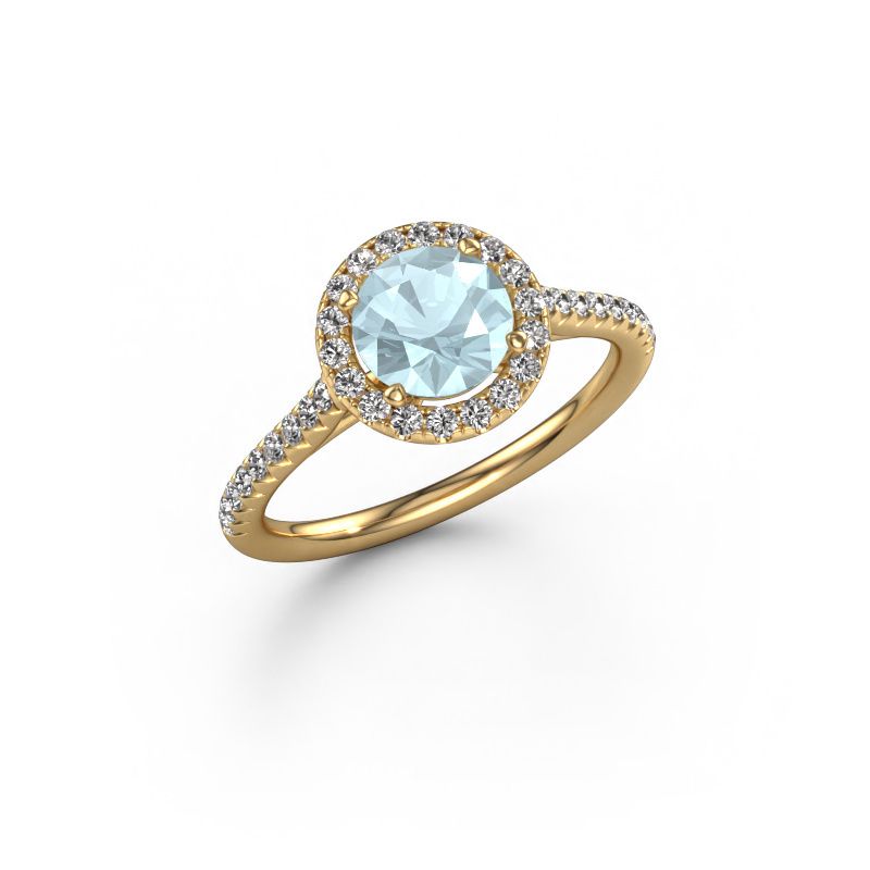 Engagement ring Seline rnd 2 585 gold aquamarine 6.5 mm