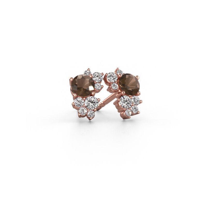 Ohrsteckers Veronica 585 Roségold Rauchquarz 4.2 mm