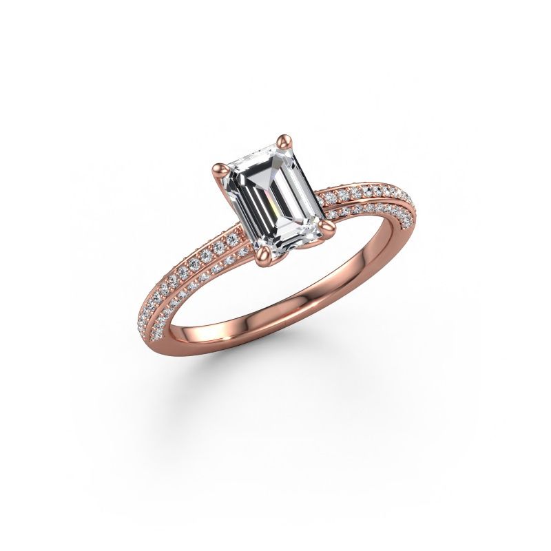 Engagement ring Elenore eme 585 rose gold lab grown diamond 1.15 crt