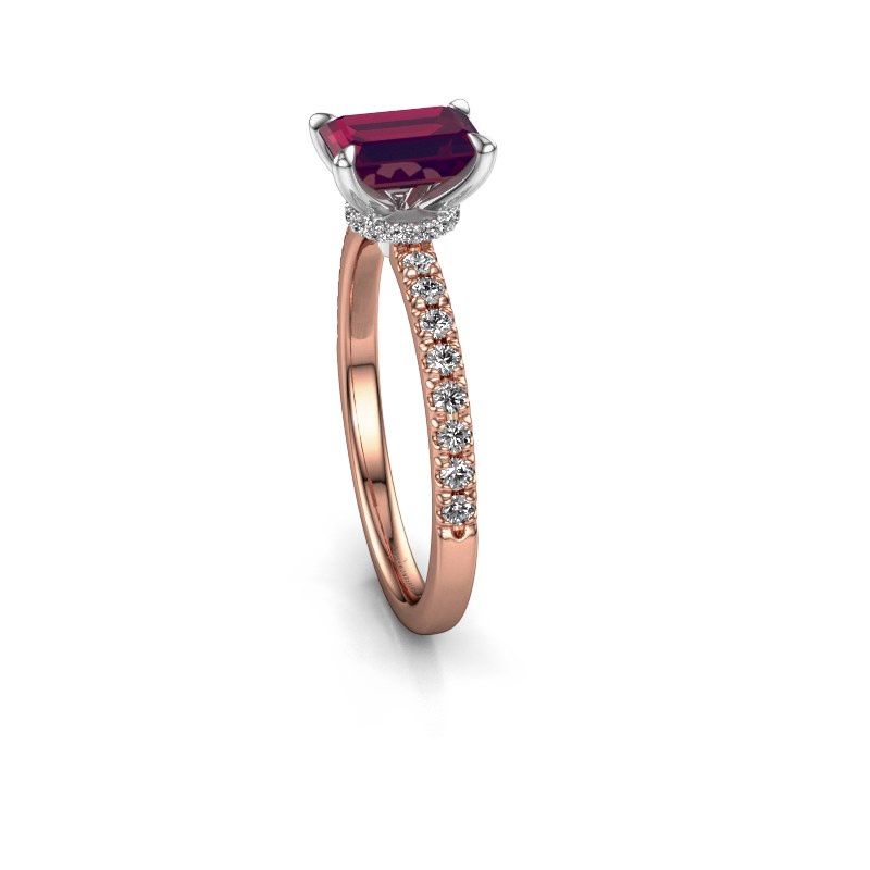 Afbeelding van Verlovingsring Crystal EME 4 585 rosé goud rhodoliet 7x5 mm