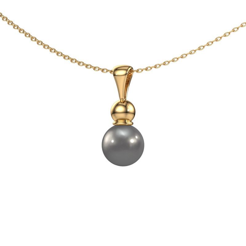 Pendant Signe 585 gold grey pearl 6 mm