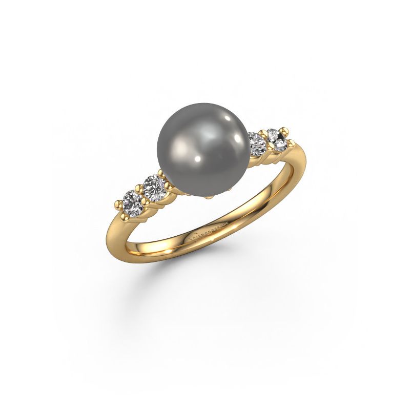 Ring Cecile 585 Gold Grau Perl 5 mm