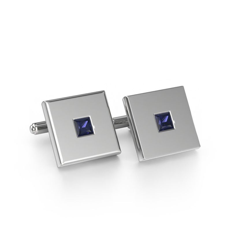 Boutons de manchettes Givanti 585 or blanc saphir 4 mm