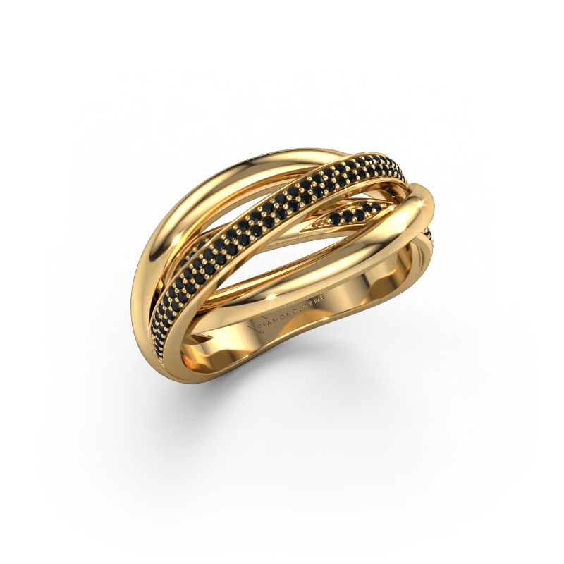 Ring Candice 585 gull svart diamant 0.288 crt