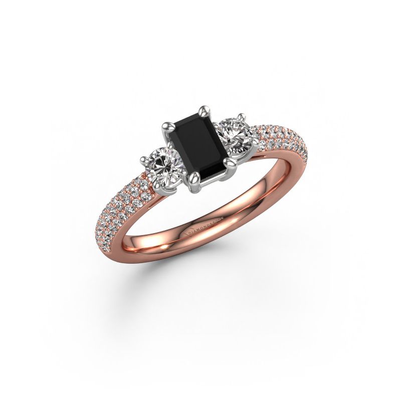 Bague de fiançailles Marielle EME 585 or rose diamant noir 1.51 crt