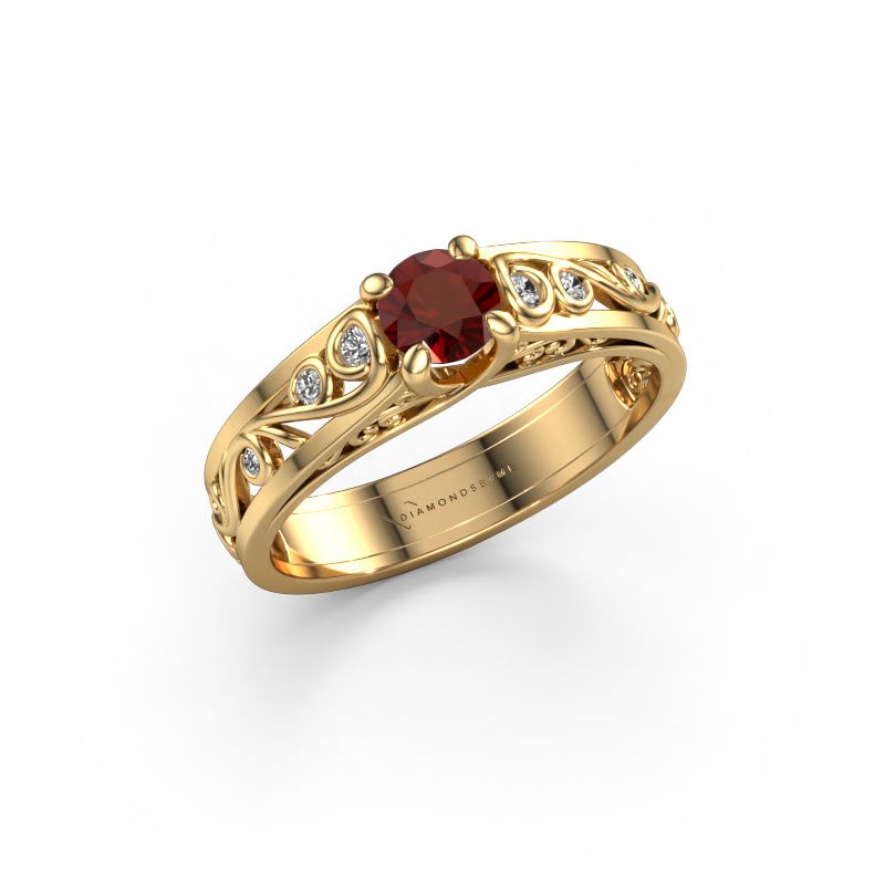 Ring Quinty 585 gold garnet 4.7 mm