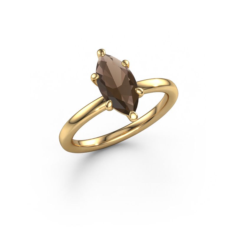 Bague de fiançailles Simone MRQ 1 585 or jaune quartz fumé 11x5.5 mm