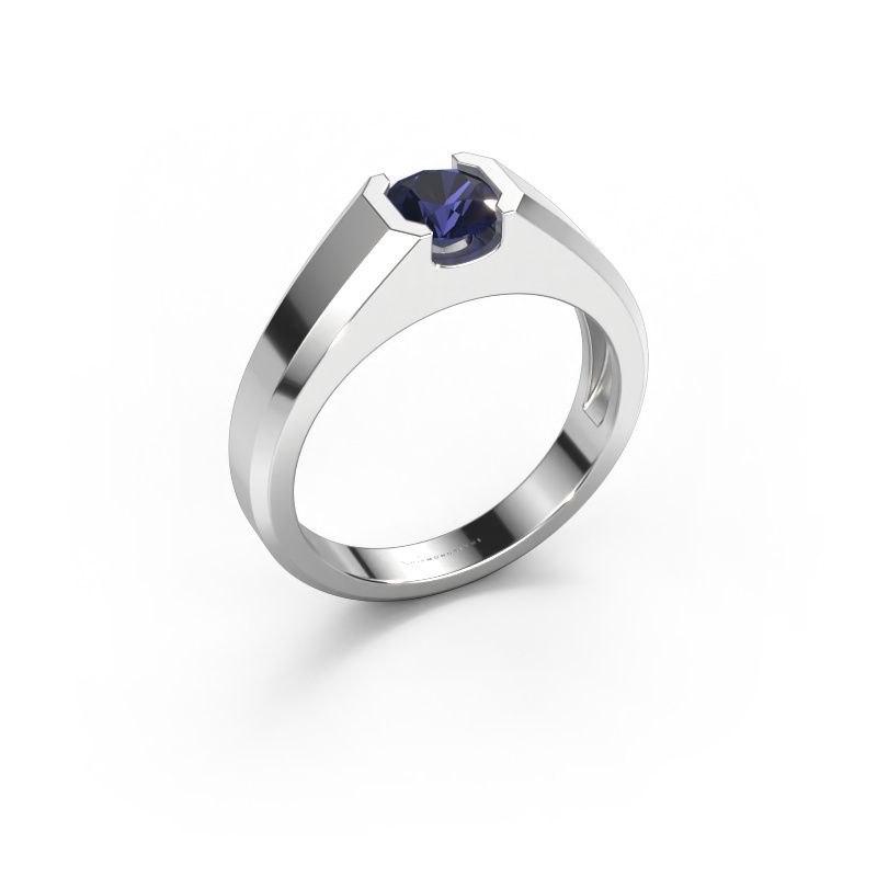 Men's ring Indigo 950 platinum sapphire 6 mm