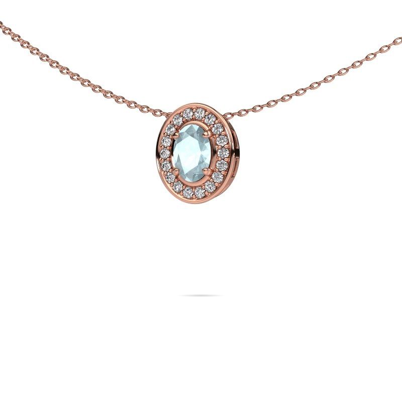 Necklace Madelon 585 rose gold aquamarine 6x4 mm