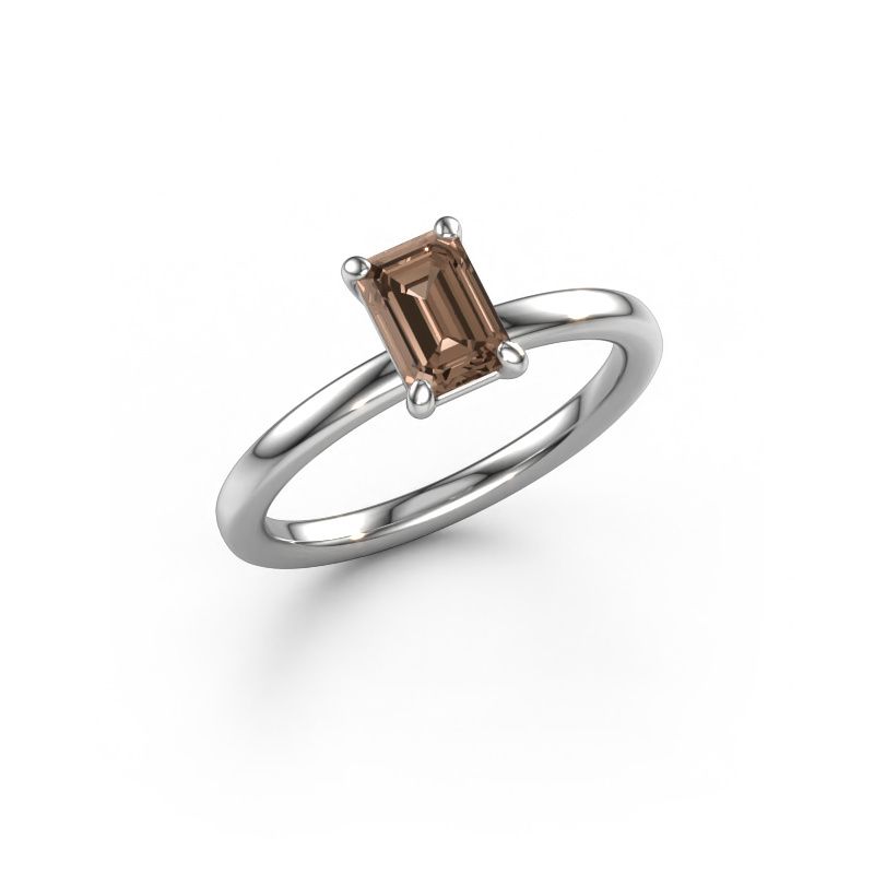 Verlovingsring Simone EME 1 950 platina bruine diamant 0.90 crt