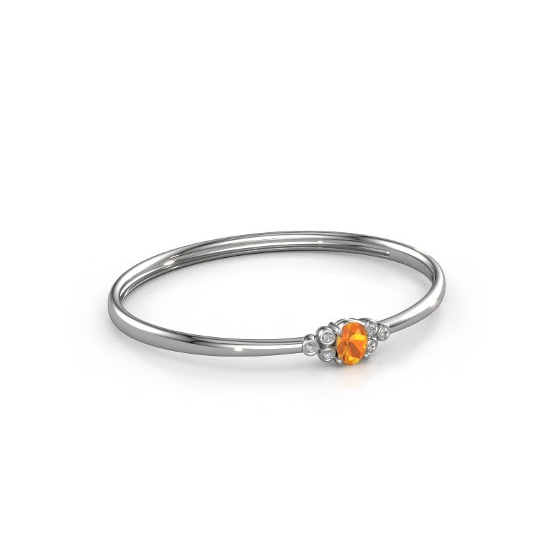 Armreif Lucy 585 Weißgold Citrin 8x6 mm