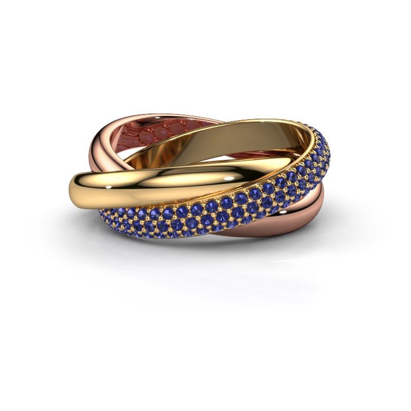 Image de Bague trinity 2<br/>585 or jaune<br/>Saphir 1 mm