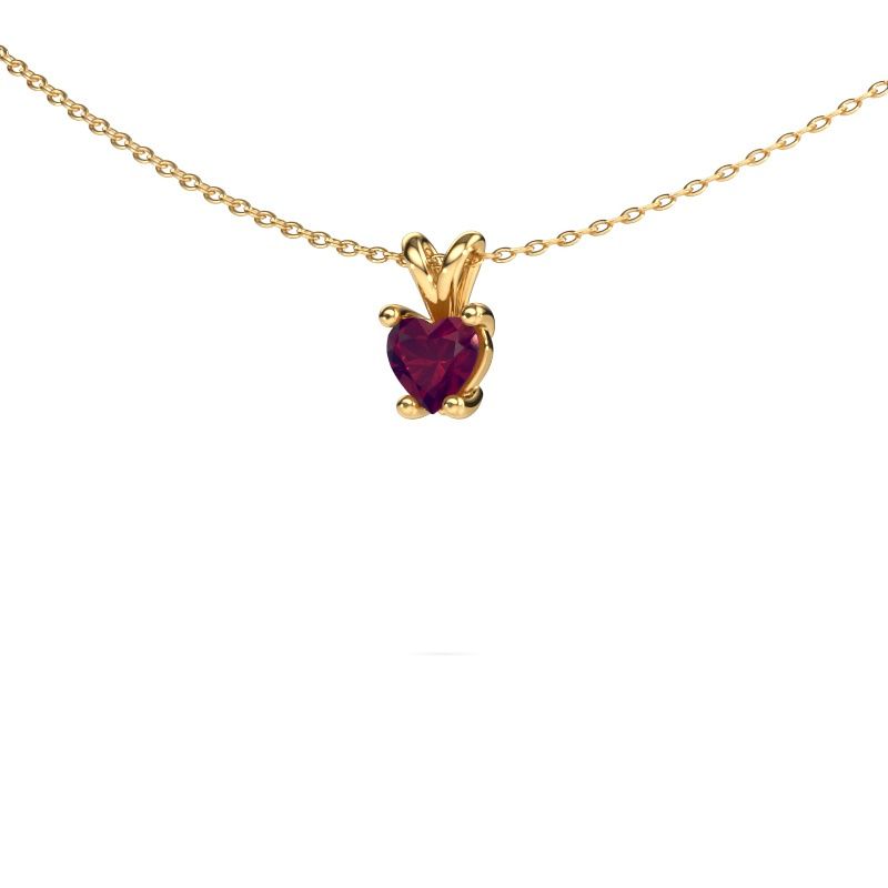 Hanger Sam Heart 585 goud rhodoliet 5 mm