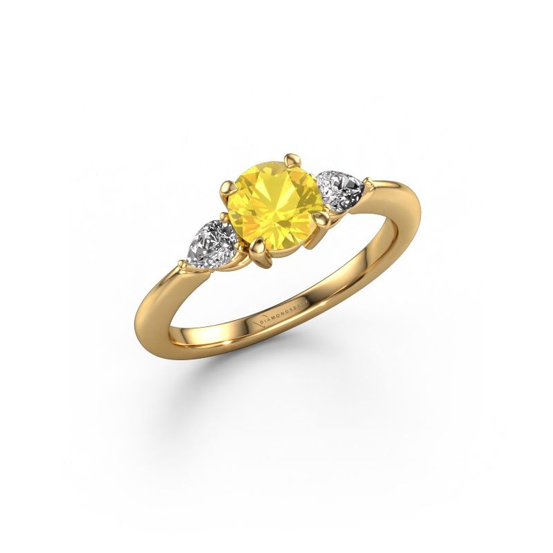 Verlobungsring Chanou RND 585 Gold Gelb Saphir 6 mm