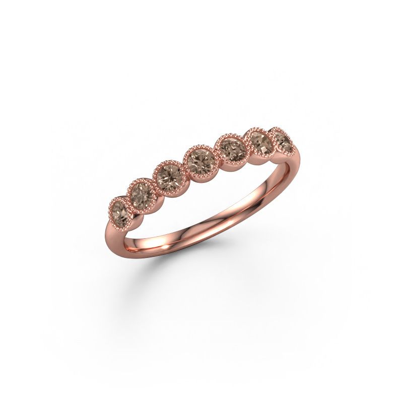 Ring Mariam half 585 rosé goud bruine diamant 0.385 crt