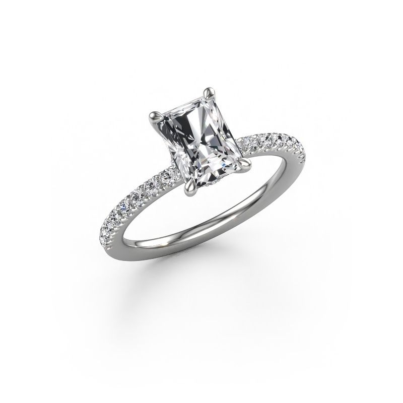 Engagement ring Crystal RAD 4 585 white gold diamond 1.81 crt