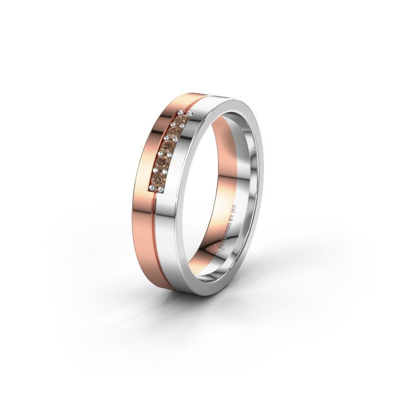 Image of Wedding ring WH0211L15AP<br/>585 rose gold ±5x1.7 mm<br/>Brown diamond