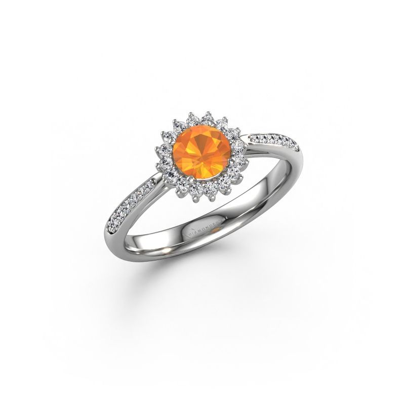 Bague de fiançailles Tilly RND 2 express 585 or blanc citrine 5 mm
