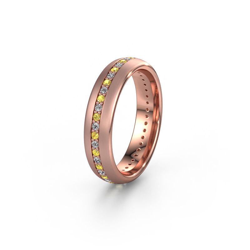 Friendship ring WH0103L35BM 585 rose gold yellow sapphire 1.3 mm ±5x2 mm