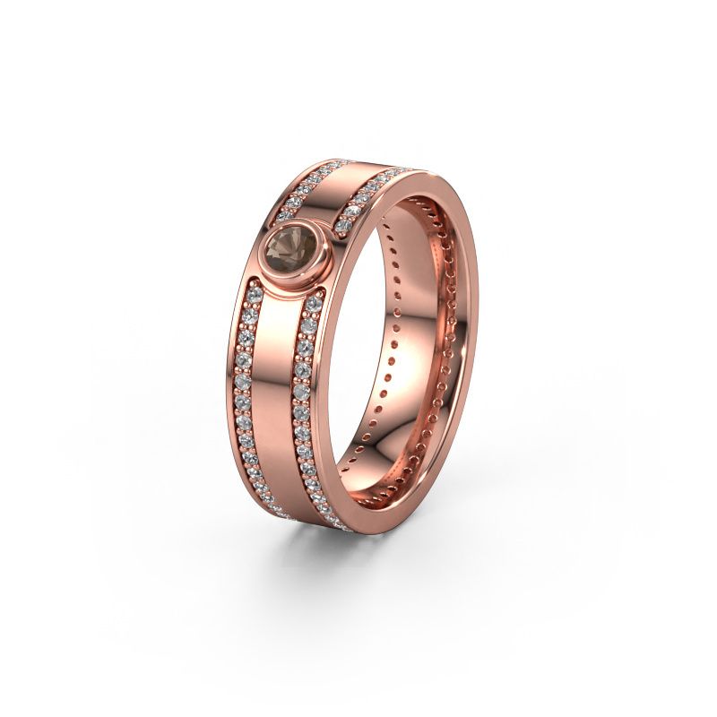 Trauring WH2044P 585 Roségold Rauchquarz ±6x2 mm