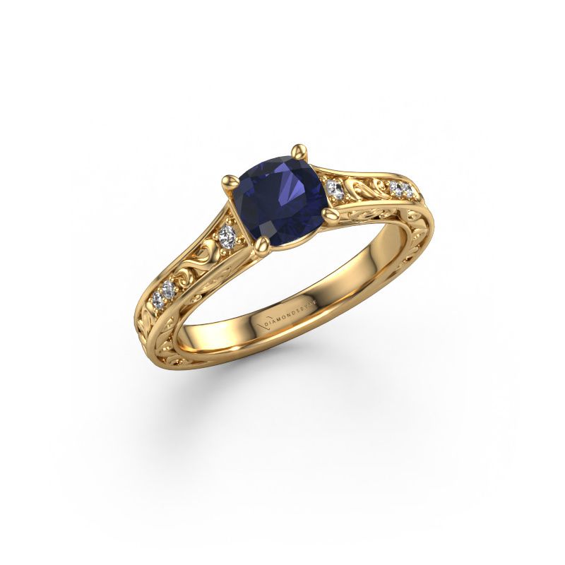 Bague de fiançailles Mallory CUS 585 or jaune saphir 5.5 mm