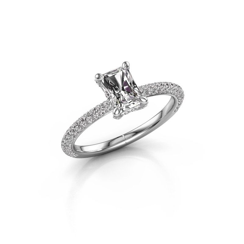 Image of Engagement ring saskia rad 2<br/>585 white gold<br/>diamond 1.228 crt