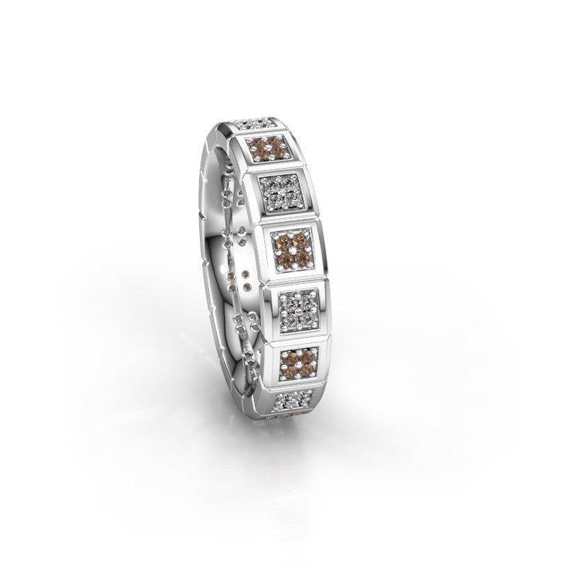 Afbeelding van Trouwring WH2056L15DP 585 witgoud bruine diamant ±5x2.4 mm