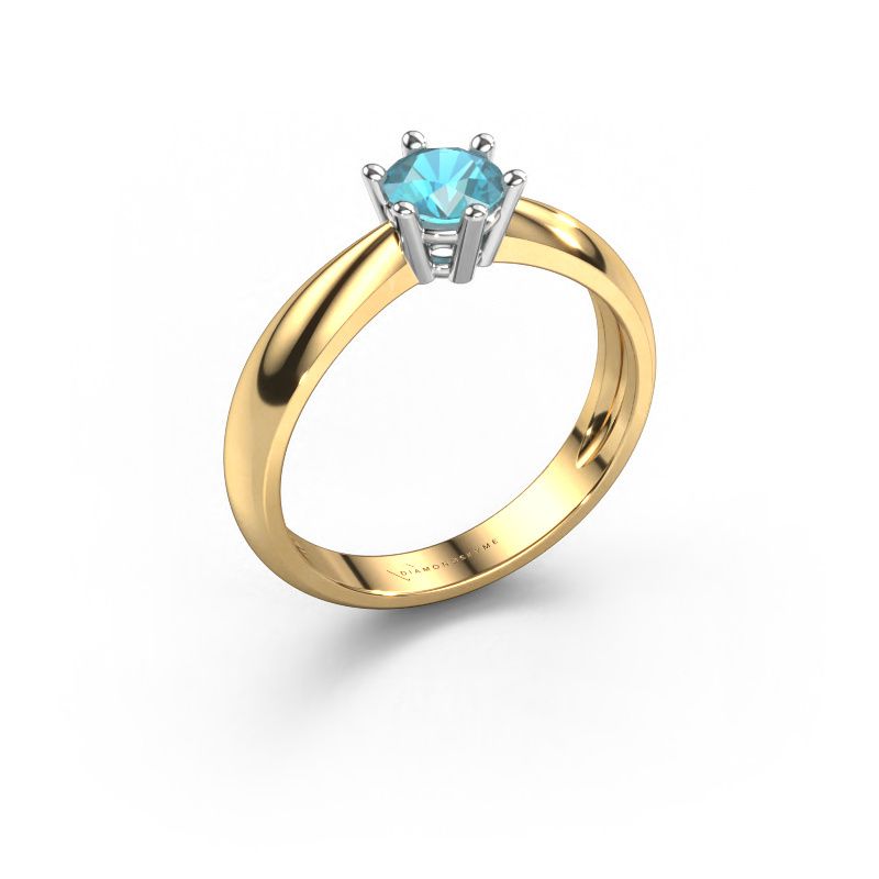 Engagement ring Fay 585 gold blue topaz 5 mm