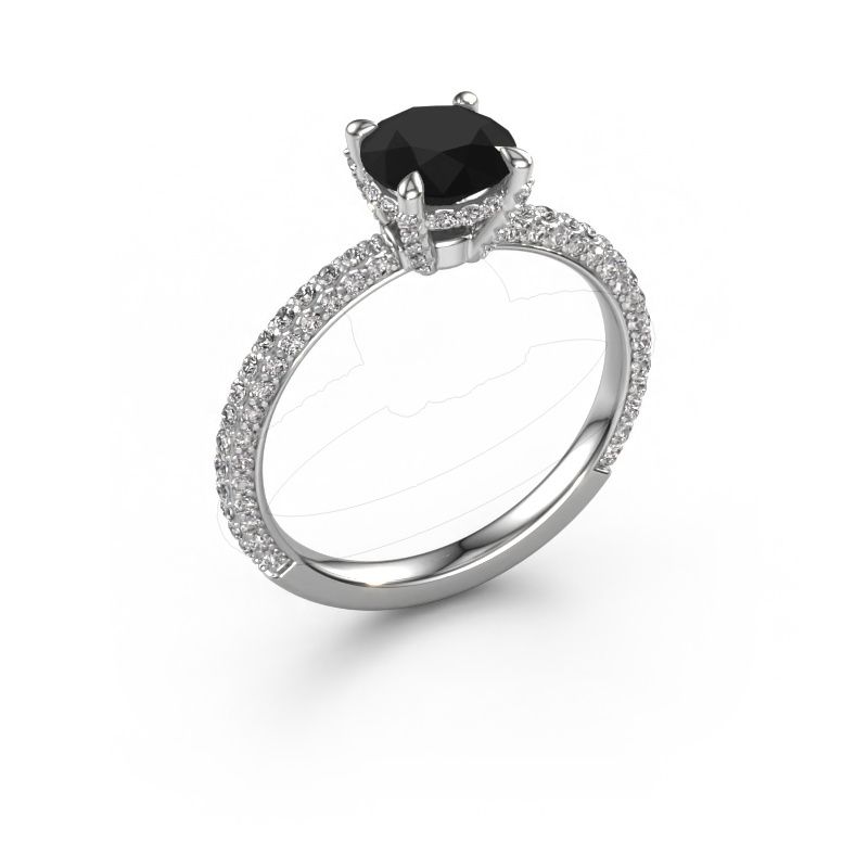Engagement ring Saskia RND 2 585 white gold black diamond 2.564 crt