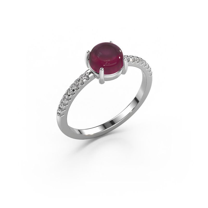 Ring Cathie 585 white gold rhodolite 6 mm