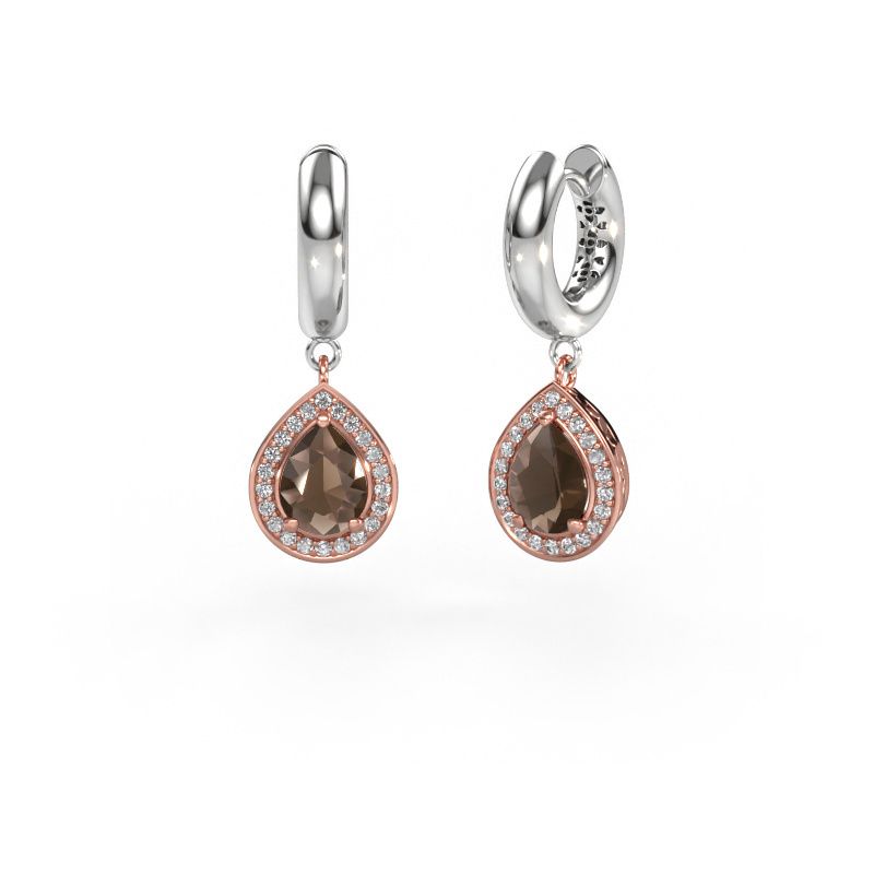 Ohrhänger Barbar 1 585 Roségold Rauchquarz 7x5 mm